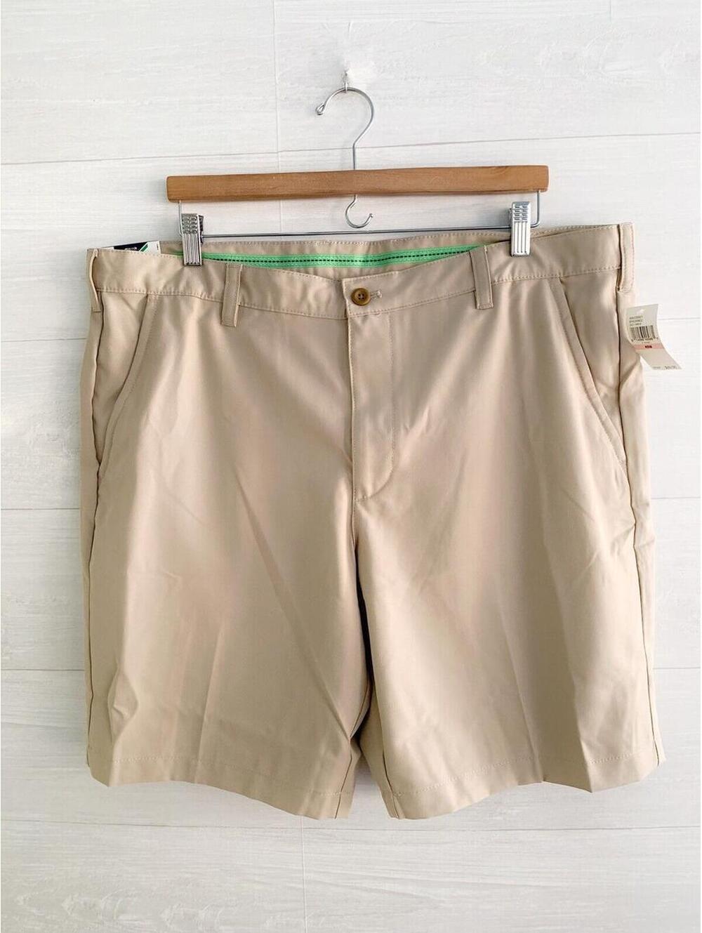 NWT IZOD Golf Beige Performance Chino Shorts Men’s 40 Straight Fit 9.5"